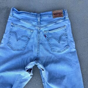 Levi's Ribcage Straight Ankle Jeans Women 29x27 Blue Denim Pants